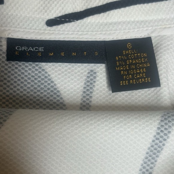 Grace Elements Floral White Black Lace Trim Cotton Skirt Womens Size 6 - Picture 12 of 12